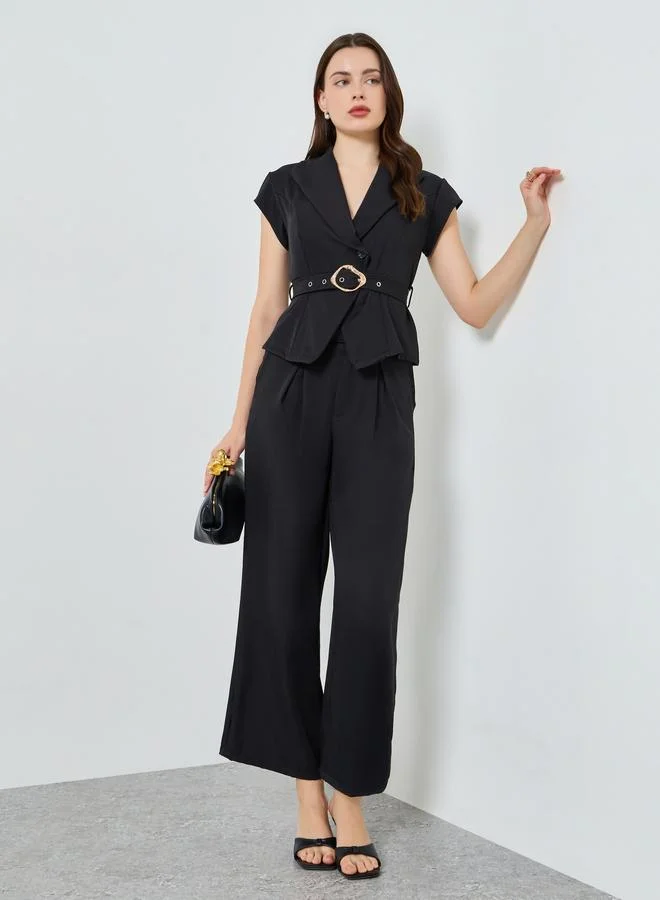 Styli  Women Belted Tailored Top and Pants Co-Ords for Women | Best Price UAE